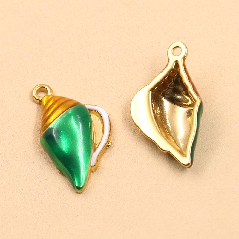 Colorful Seashell & Dolphin Stainless Steel Pendants - 2 Styles, Creative Animal Ornaments