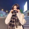 Maillard color scarf Warm thickened scarf Women's winter white versatile high-end shawl
