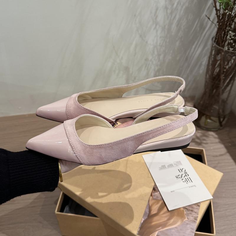 French Versatile Flat Head Women's Spring Summer Cool Sandals Elegant Pointed Toe Slippers Gentle Wind Flat Bottom Shoes