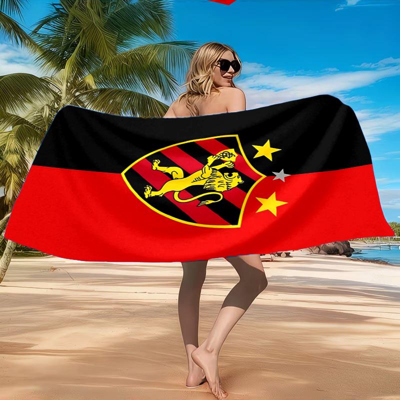 Sport Club Football Crest Printed Microfiber Beach Towel, Soft And Absorbent, Quick-Dry, Ideal for Summer Travel, Beach Essential, Swimming Pool