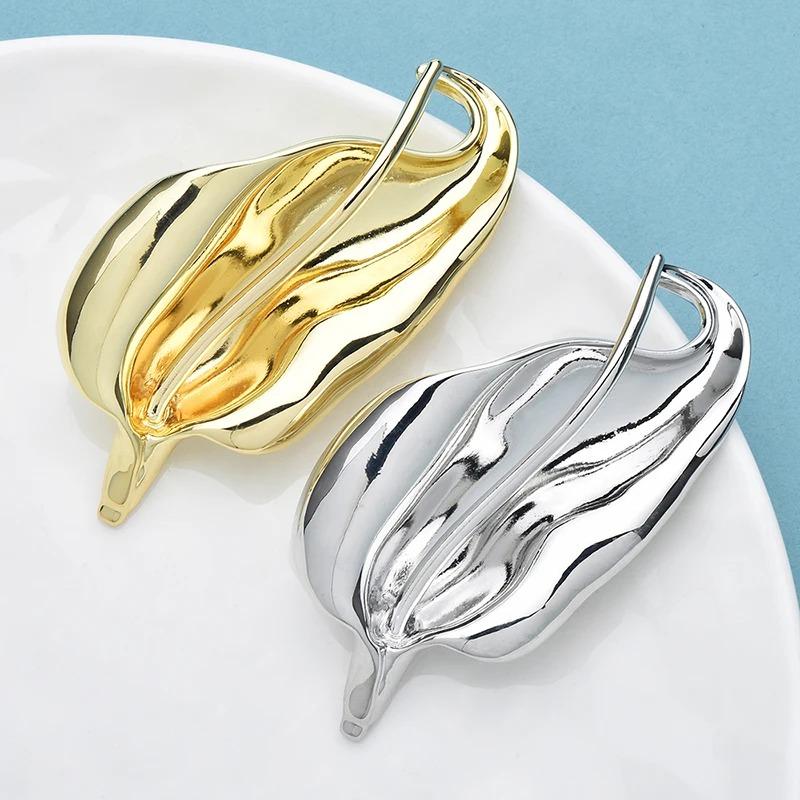 Vintage Lily Flower Leaf Brooches for Women Unisex Luxury 2-color Metal Plants Party Office Brooch Pins Jewelry Gifts 2026