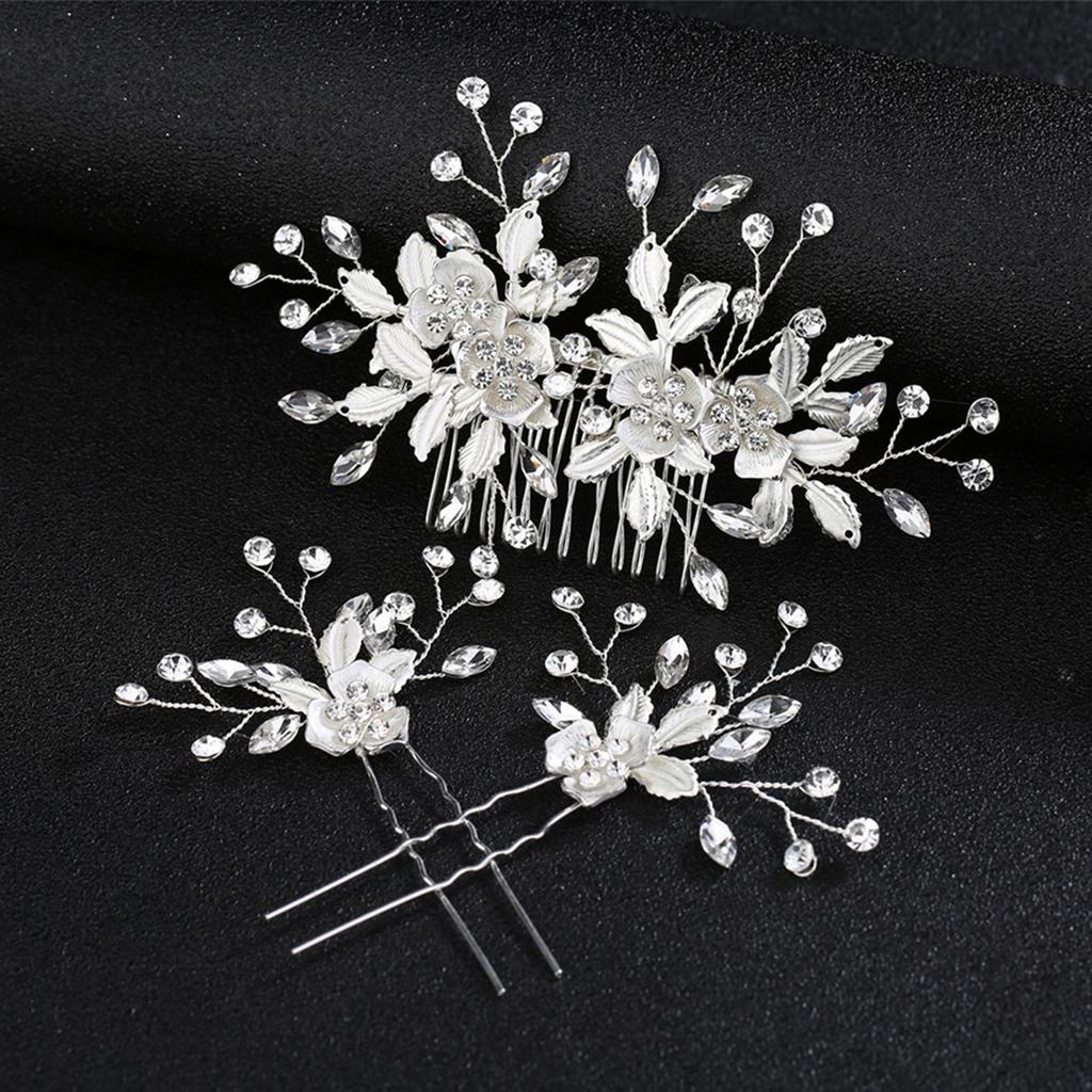 Elegant Women's Hairpin Gold Silver Leaf Pearl Hair Comb Korean Style Jewelry Wedding Hair Accessories For Girls New Year Gifts