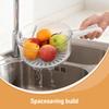 Double Layer Fruit Drainer Basin Beige Foldable Handle Plastic Vegetable Washing Basket Kitchen Fridge Storage Container