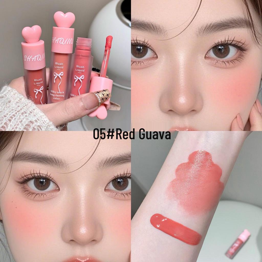 SHAQINUO Drunken Pink Long-Lasting Waterproof Blush: Natural Whitening, Fade-Resistant, Perfect for Student Parties.