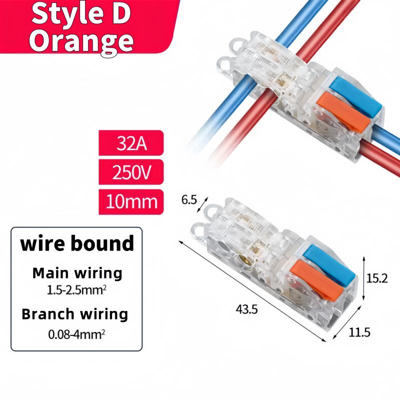 T-Type Stripping Free Wiring Connector with Fixing Hole Quick Branch Splice Junction Box Lever Wire Connector Home Appliances