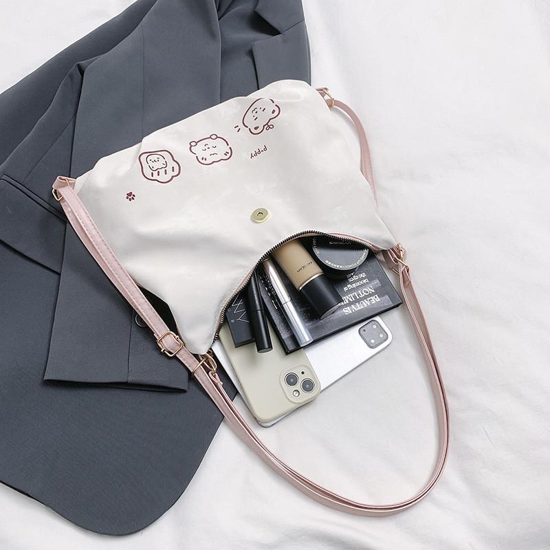 Bear Pattern Single Shoulder Underarm Bag Large Capacity Handbag Gift Backpack