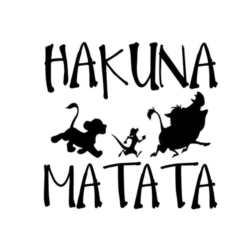 

13,8 см * 13,3 см HAKUNA MATATA Король Лев Сімба, вінілова автомобільна наклейка для стилю автомобіля чорний
