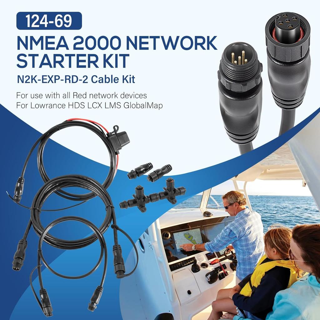 124-69 NMEA Network Starter Kit,NMEA 2000 Node Terminators, NMEA2000 Connection with T Connector Replace OEM 124-69