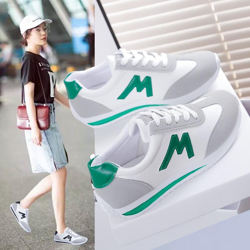 Rundt hode Deep Mouth Sneakers Lett Allsidig Pustende Cross Lace Fritidssport Hvite Sko Forrest Gump Sko Tennis Sneaker