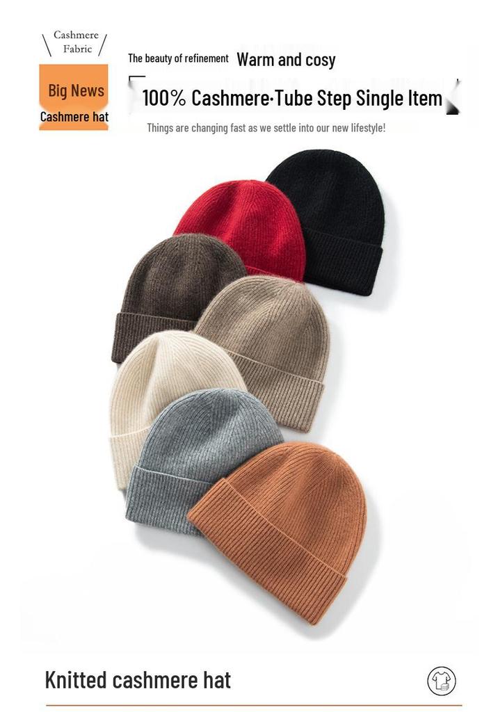 Unisex Winter Cashmere Knit Wide Fit Head Wrap Hat
