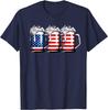 Beer American Flag 4th of July Shirts Women Merica Drinking USA T Unisex T-Shirt