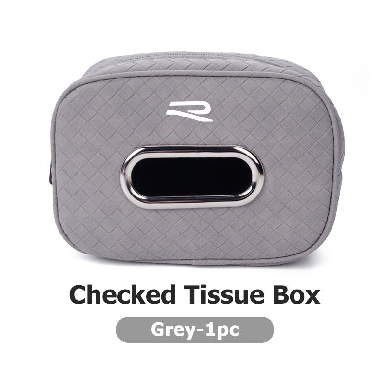 Universal Car Tissue Container Checkered Leather Auto Tissue Box For Volkswagen VW Passat B5 B5.5 2000- 2007 2008 2009 2010 zk8