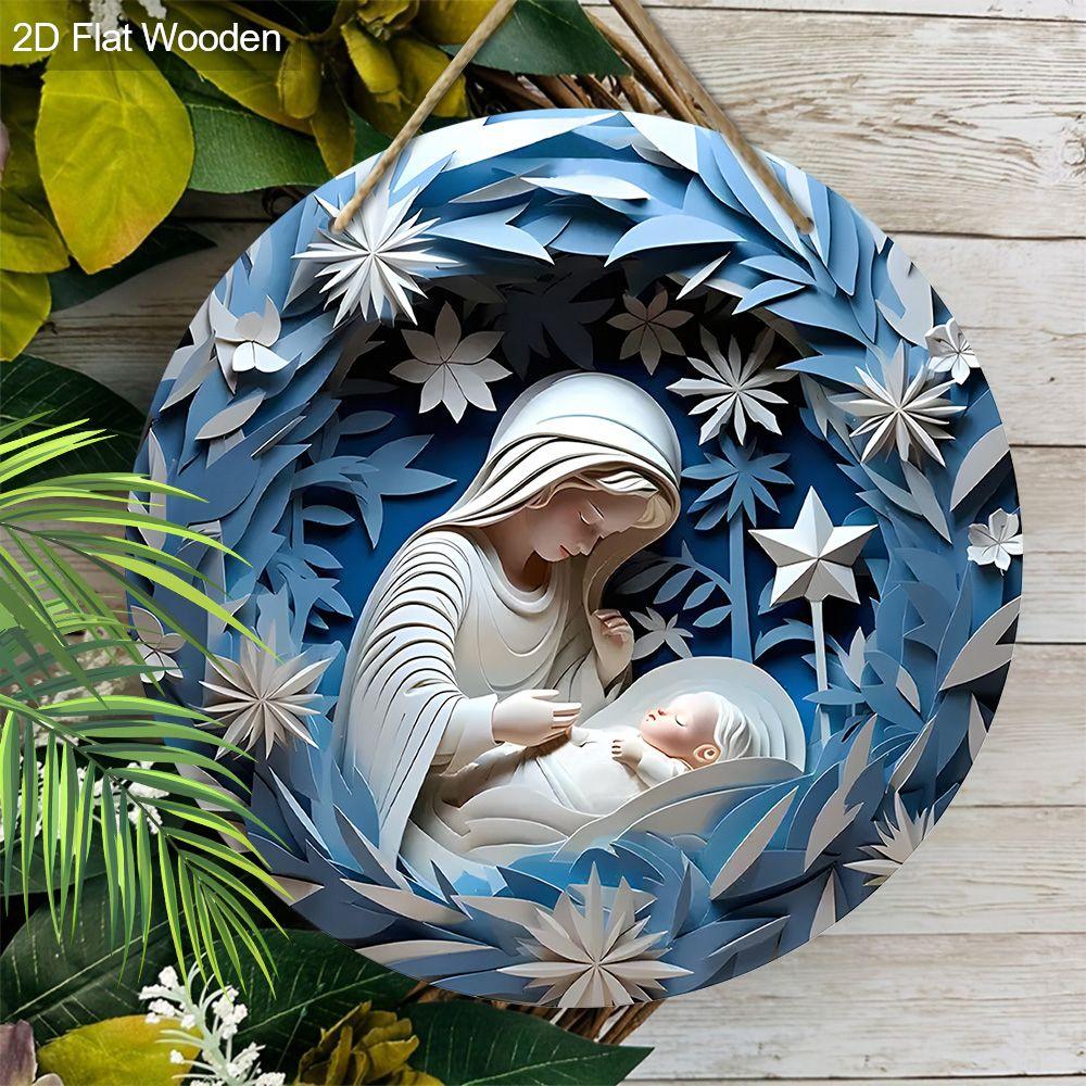 Holy Night Nativity Scene Pendant, Decoration of Home Walls or Doors, 2d Flat Wooden, Christmas Decoration, Gifts for Friends and Family