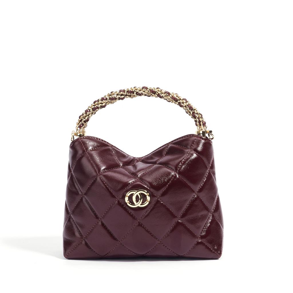 Raute Tasche, Weiches Leder Drehverschlusskette, Handtasche, Schulter Messenger Damentasche.