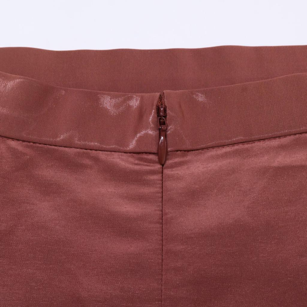 LE CIEL BLEU 23Stainless Steel Terracotta 25S67102 Glossy Drawstring Skirt Skirt 36 BordeauxUsed