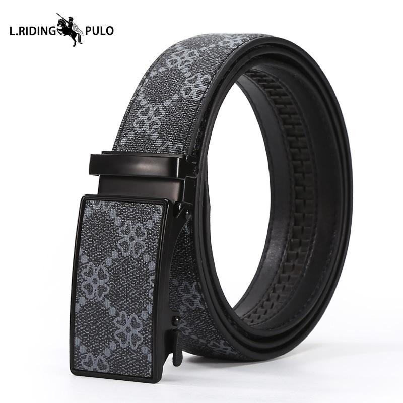 Cinto de Couro Masculino Negócios Combinação Total Cinto com Fivela Automática Cinto de Calças para Homens de Meia-idade e Jovens