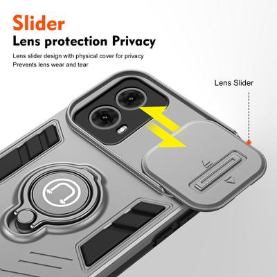 For Motorola Moto G85 5G/S50 Neo 5G Case Slide Camshield Kickstand PC+TPU Phone Cover