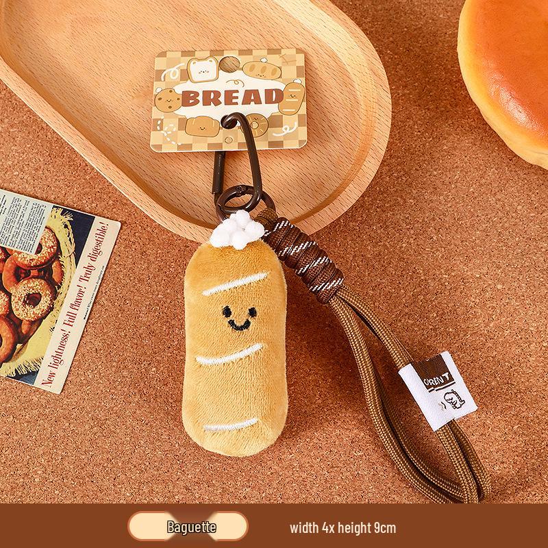

Creative Plush Bread Doll Keychain & Backpack Pendant - Cute Ornament Gift