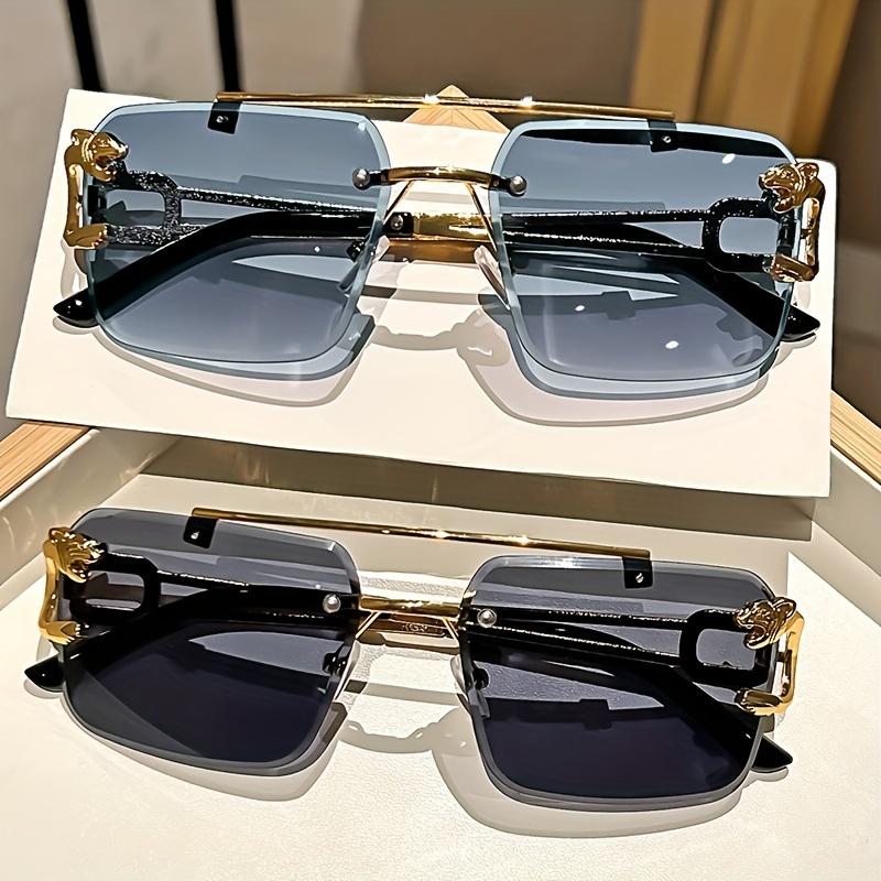 5-Pack Fashion Frameless Double Beam Glasses for Climbing, Anti-Reflective PC Lens, Durable Comfortable Retro Decorative Eyewear