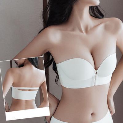 Ženy Zapínanie vpredu Podprsenky Zhrubnutie Naberaná podprsenka Bezšvové Bezdrôtové Mäkké Podprsenka Push Up Bez ramienok Sexy Neviditeľná spodná bielizeň Intímne