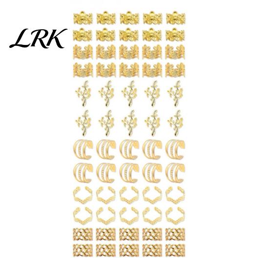 Non-fading Hair Jewelry 32/40/60Pcs Dreadlock Accessories, Hollow Carved Rings, Open Twisted Style Beads Design Easy to Wear Cuffs for Festivals