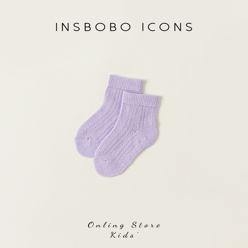 Insbobo Children s Socks Summer Thin Boys  Socks Girl Mesh Stockings Baby Children s Socks Multi-Color Cotton Socks Summer M Sock Size: 11-13cm Purple