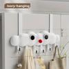 1pc Multi‑Hook Over‑Door Hook Rack, Space‑Saving Plastic Storage Organizer for Towels, Jackets & Kitchen Utensils