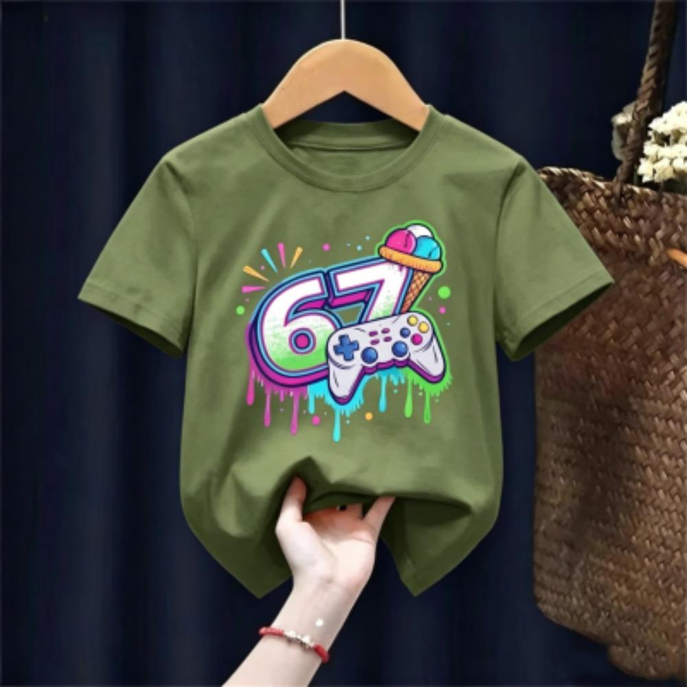 Summer Game Six Seven 67 Printed Children's T Shirt Fashion Casual Girls and Boys Short Sleeve Shirt Funny Kids Clothes Tee Top