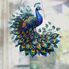 2D Retro Acrylic Peacock Sun Catcher 8-inch Light Catcher Home Garden Hanging Decor Artwork Gift for Peacock Lovers