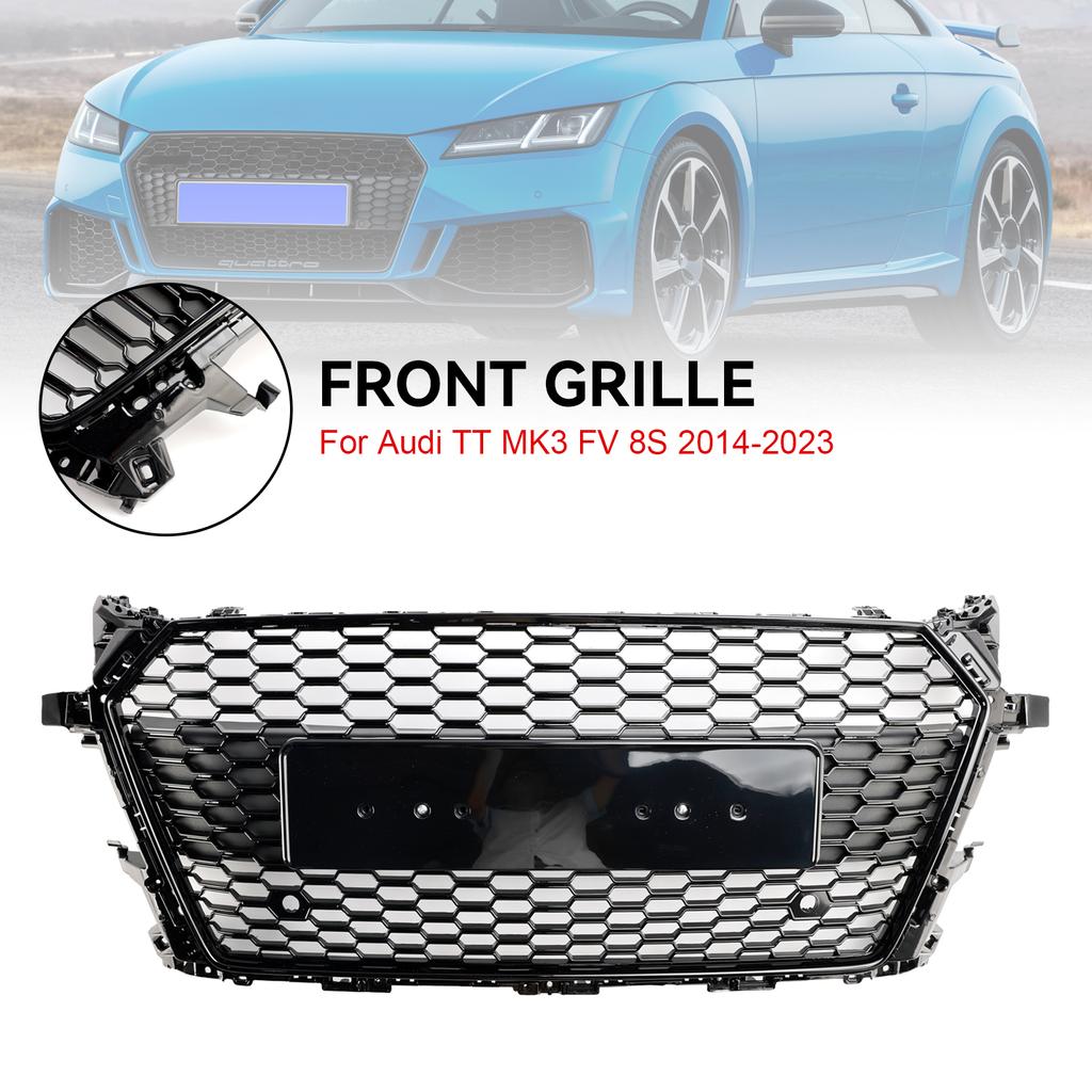 RS Style Front Honeycomb Grille Grill Fit TT MK3 FV 8S 2014-2023