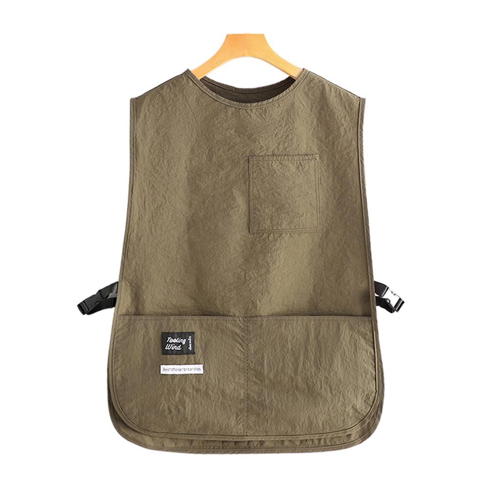 Latzschürze im Westenstil mit Ärmeln Wasserdicht Kaffeehaus-Uniform Mehrzweck-Küchenschürzen Gastronomie