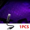 2Pcs Mini LED Car Roof Star Night Lights Interior Ambient Starry Sky Projector Light Auto Roof Room Ceiling USB Atmosphere Lamp
