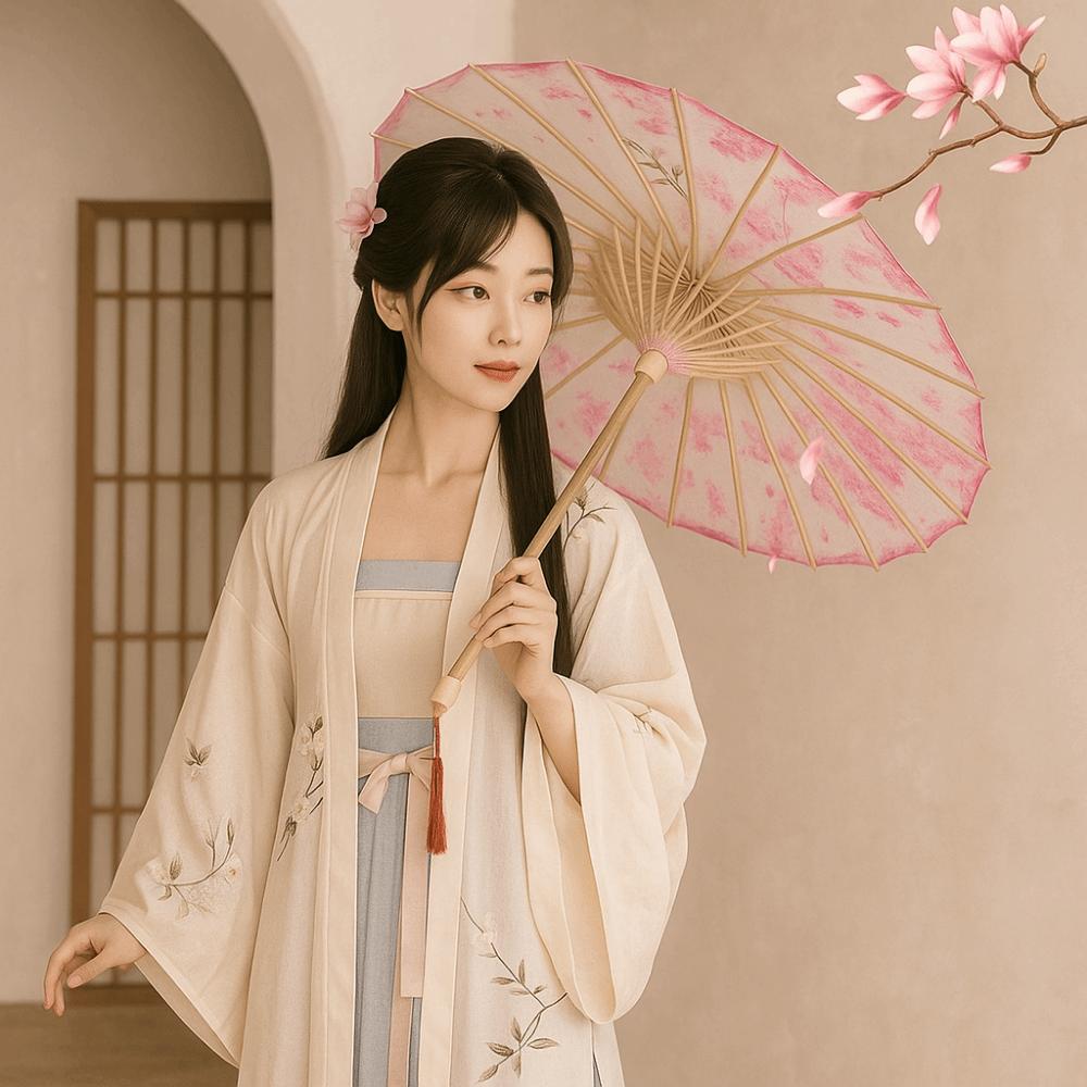 Bamboo Ancient Dance Umbrella Handmade Costume Parasol Oil Paper Umbrella  Hotel Ceiling