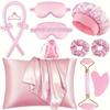 Set de Bigudiuri Fără Căldură 4/12 Bucăți Kit de Spa pentru Îngrijirea Pielii din Satin Rutină de Frumusețe de Noapte Accesorii pentru Somn Set Cadou pentru Casă Unelte de Coafat