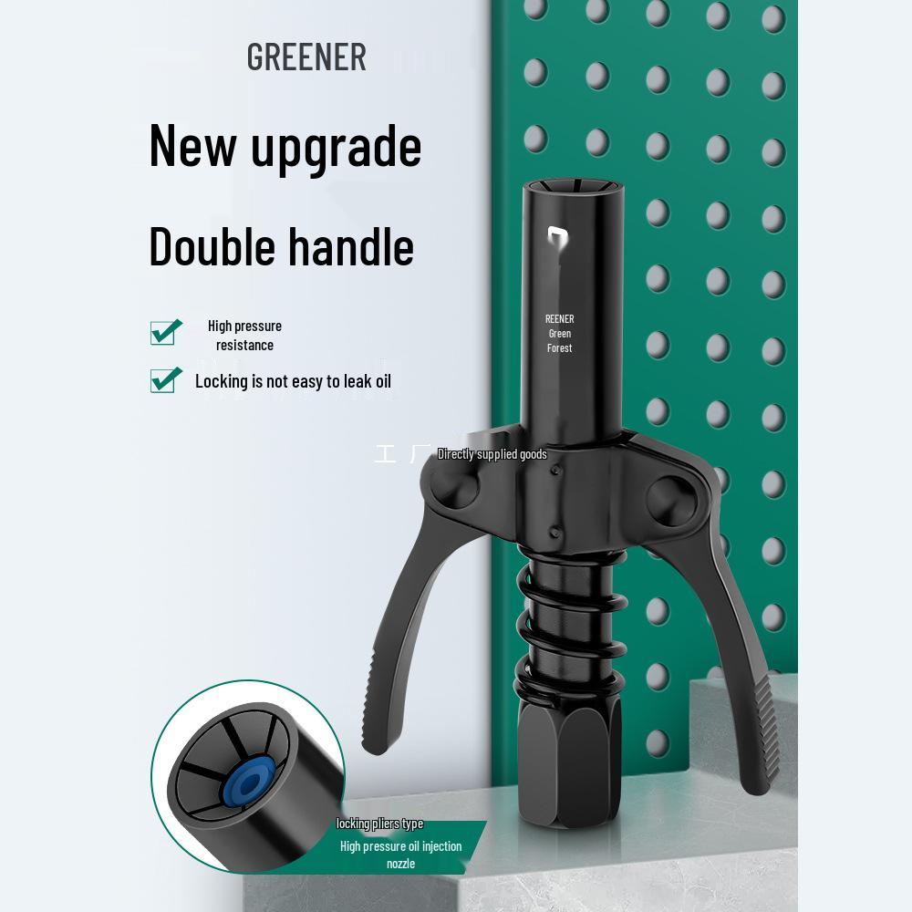 Green Forest High-Pressure Greasing Nozzle - Butter Gun Head & Locking Pliers Set