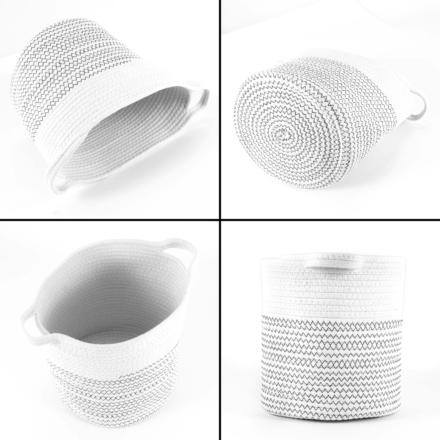 T02C!11 Inch Cotton Rope Plant Basket,For 9 Inch-10 Inch Planter,Multifunctional Basket Choice For Home Decor And Storage белый