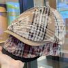 2025 Tie-dye Plaid Forward Hat Children Autumn Retro Fashion Leisure Foreign Trend Out of the Street Peaked Cap Look Thin