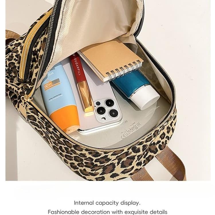 Women's Leopard Print Backpack Tote