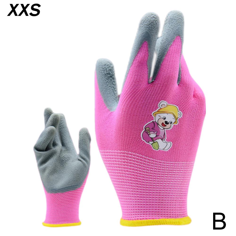 1 Pair Children Labor Cartoon Protective Gloves Camping Gardening Picking Beach Comb Thicken Wear-Resistant Latex Gloves