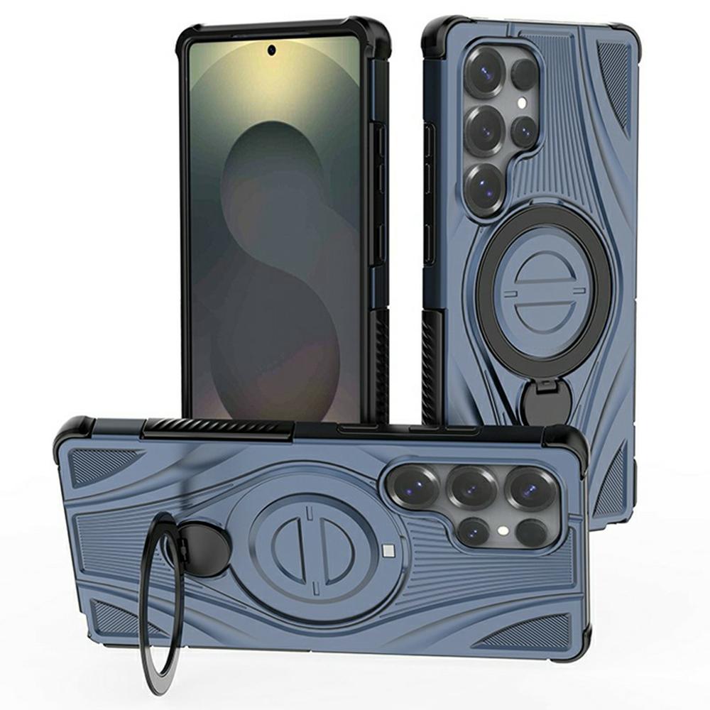 For Samsung Galaxy S26 Ultra Magnetic Case Rotating Kickstand TPU PC Shockproof Phone Back Cover