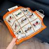 Silk scarf 71 * 71 imitation silk square scarf Korean atmosphere neck silk scarf flower pattern flower polka dot scarf