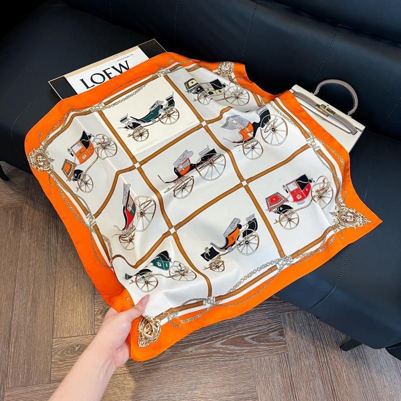 Silk scarf 71 * 71 imitation silk square scarf Korean atmosphere neck silk scarf flower pattern flower polka dot scarf