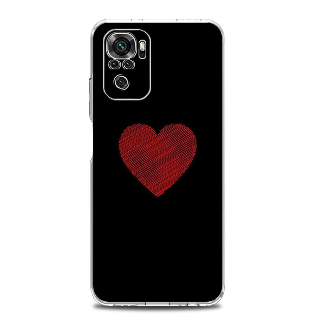 Phone Case For Xiaomi Redmi Note 13 12 5G 9S 9 8 10 11 Pro Plus 4G 9T 13C 12C 10C 9C 9A 7 Clear Cover I Love you Pink Heart