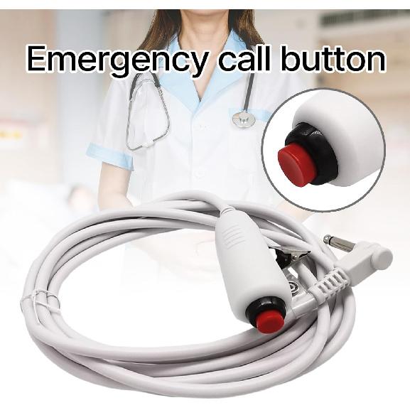 Push Button Cord Cable for Nurse Station Nurse Call Cord 6.35mm 1/4" Phone Plug Cable with Clip for Nurse Station PVC Nurse Cable