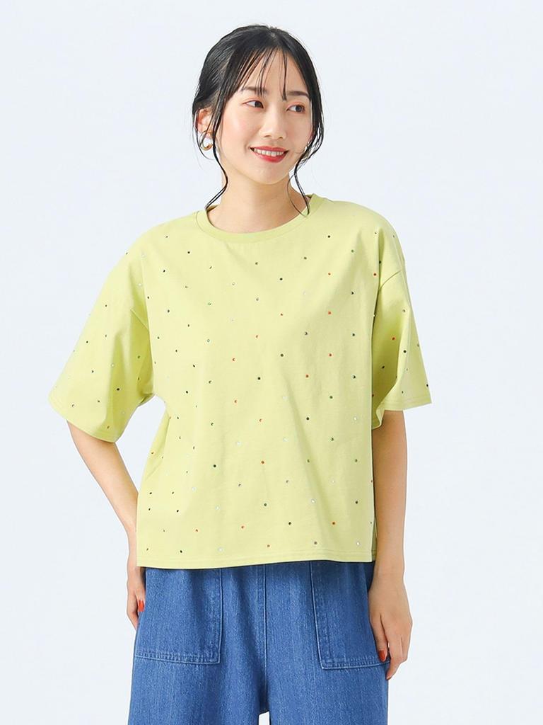 Beams Heart TEE Colorful Hot Fix One Size S/S T-Shirt, Women's,