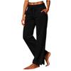 Women's High Waist Casual Pants with Pockets Color Relaxed Fit for Everyday Wear