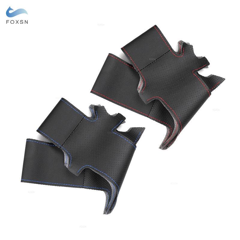 Auto Zubehör Geflecht Lenkrad Leder Abdeckung Hand Nähen Für Ford Kuga Focus 2 C-MAX 2007 2008 2009