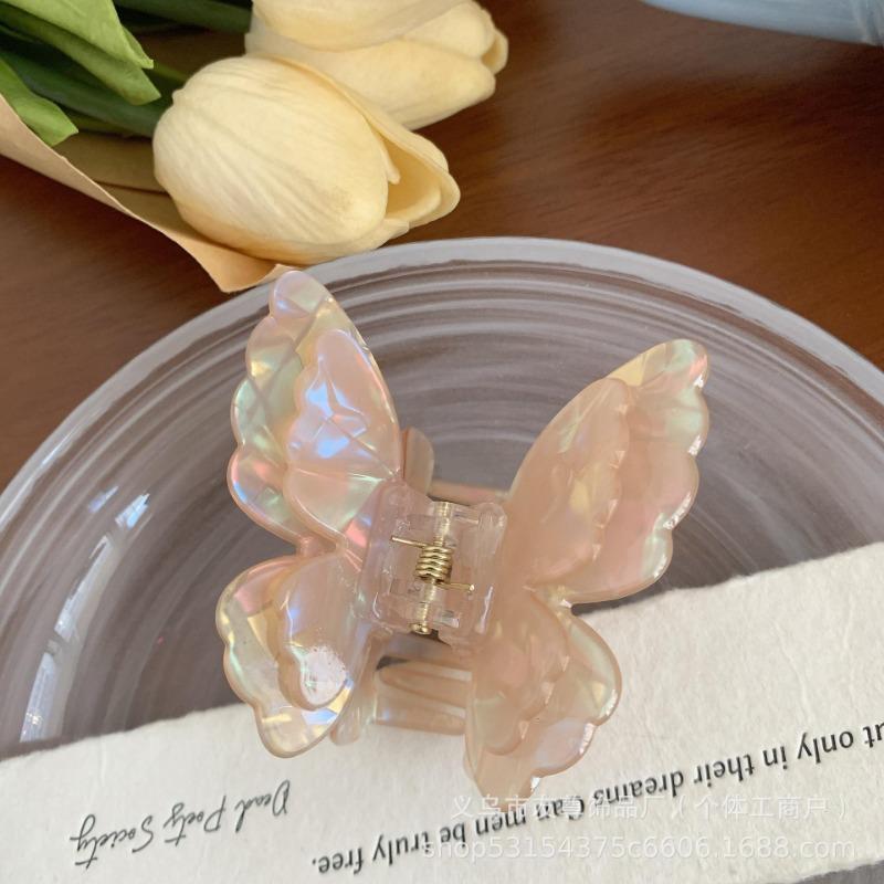 Iridesy Double-layer Butterfly Acetate Hairpin Women's Semi-tied Hair AccessoryShark Clip
