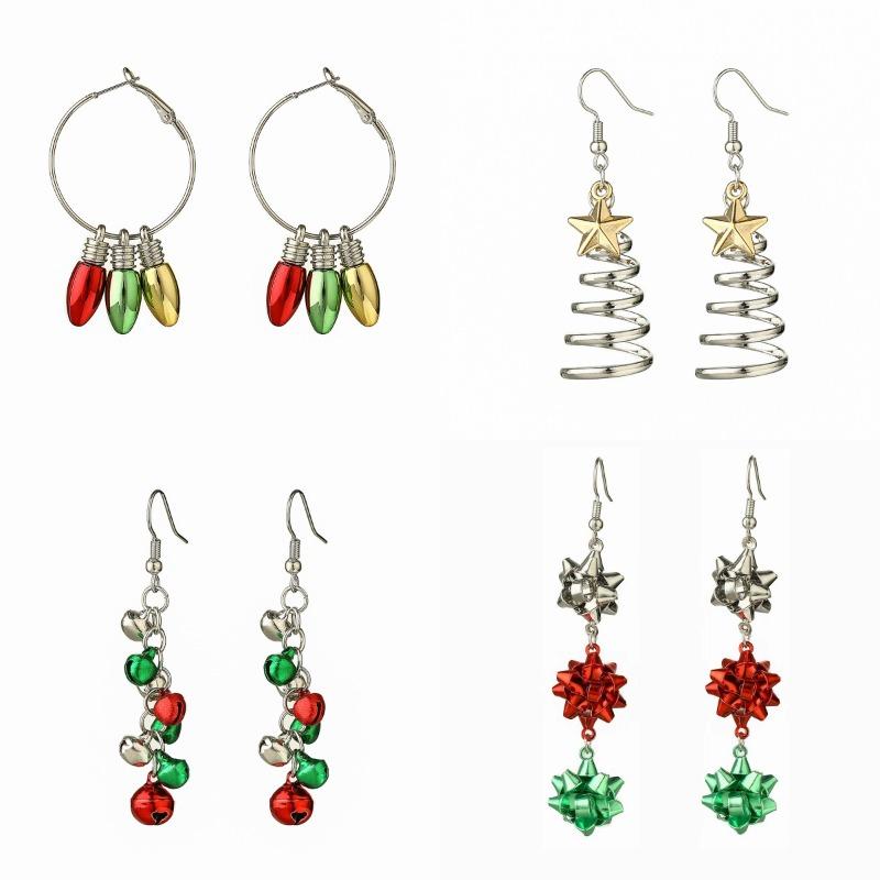 Personalized Christmas earrings stud earrings European beautiful women fashion creative new bells Christmas tree gifts