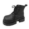 Woven hollow Martin boots women's thin 2025 summer new European thick-soled cool boots women's Internet celebrity locomotive short boots